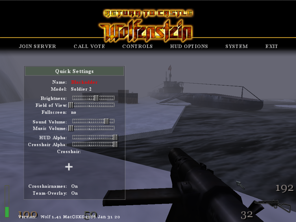 RTCWCOOP ingame quickmenu